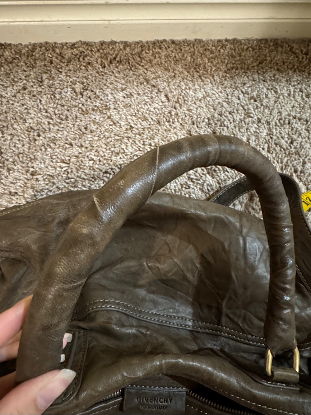 Givenchy Distressed Leather Pandora Bag with Gold Hardware - Picture 10 of 10